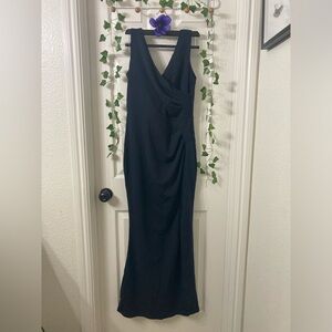NWOT Navy Blue Women’s Formal Long gown with slit size Medium